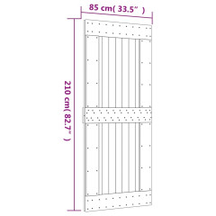 OMAXI Posuvné dveře s kováním 85 x 210 cm masivní borové dřevo 082021