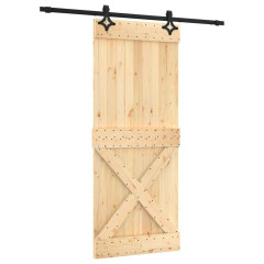 OMAXI Posuvné dveře s kováním 85 x 210 cm masivní borové dřevo 082083