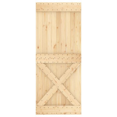 OMAXI Posuvné dveře s kováním 85 x 210 cm masivní borové dřevo 082083