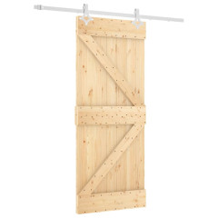 OMAXI Posuvné dveře s kováním 85 x 210 cm masivní borové dřevo 082137
