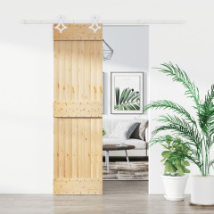 OMAXI Posuvné dveře s kováním 70 x 210 cm masivní borové dřevo 082342