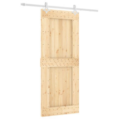 OMAXI Posuvné dveře s kováním 85 x 210 cm masivní borové dřevo 082427
