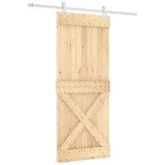 OMAXI Posuvné dveře s kováním 85 x 210 cm masivní borové dřevo 082489