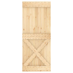 OMAXI Posuvné dveře s kováním 85 x 210 cm masivní borové dřevo 082489