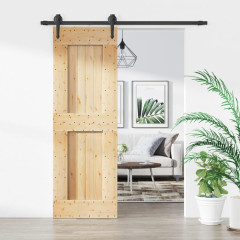 OMAXI Posuvné dveře s kováním 70 x 210 cm masivní borové dřevo 082588