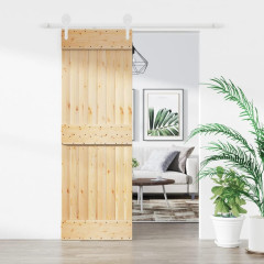 OMAXI Posuvné dveře s kováním 70 x 210 cm masivní borové dřevo 082700