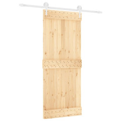 OMAXI Posuvné dveře s kováním 85 x 210 cm masivní borové dřevo 082724