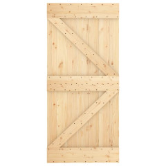 OMAXI Posuvné dveře s kováním 95 x 210 cm masivní borové dřevo 082847