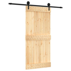 OMAXI Posuvné dveře s kováním 95 x 210 cm masivní borové dřevo 082892
