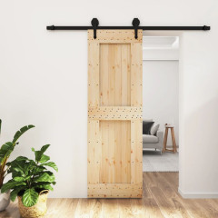OMAXI Posuvné dveře s kováním 70 x 210 cm masivní borové dřevo 082915