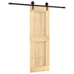 OMAXI Posuvné dveře s kováním 70 x 210 cm masivní borové dřevo 082915