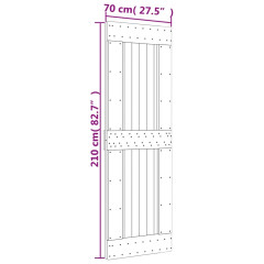 OMAXI Posuvné dveře s kováním 70 x 210 cm masivní borové dřevo 082915