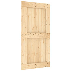 OMAXI Posuvné dveře s kováním 100 x 210 cm masivní borové dřevo 082960