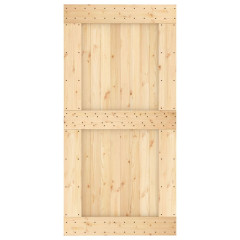 OMAXI Posuvné dveře s kováním 100 x 210 cm masivní borové dřevo 082960