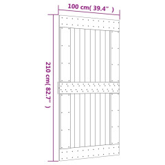 OMAXI Posuvné dveře s kováním 100 x 210 cm masivní borové dřevo 082960