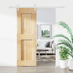 OMAXI Posuvné dveře s kováním 70 x 210 cm masivní borové dřevo 083158