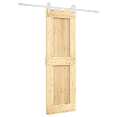 OMAXI Posuvné dveře s kováním 70 x 210 cm masivní borové dřevo 083158