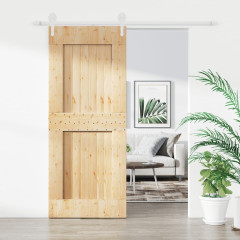OMAXI Posuvné dveře s kováním 85 x 210 cm masivní borové dřevo 083172