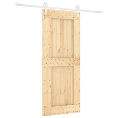 OMAXI Posuvné dveře s kováním 85 x 210 cm masivní borové dřevo 083172