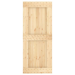 OMAXI Posuvné dveře s kováním 85 x 210 cm masivní borové dřevo 083172
