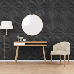 OMAXI Nástěnné panely 48 ks černé 50 x 50 cm xPS 12 m² hvězda 437305