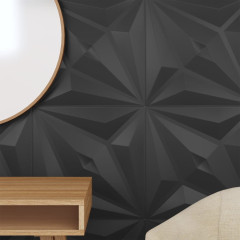OMAXI Nástěnné panely 48 ks černé 50 x 50 cm xPS 12 m² hvězda 437305