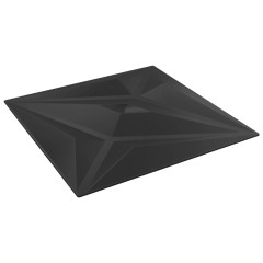 OMAXI Nástěnné panely 48 ks černé 50 x 50 cm xPS 12 m² hvězda 437305