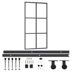 OMAXI Posuvné dveře s kováním ESG sklo a hliník 102 x 205 cm 649046