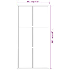 OMAXI Posuvné dveře s kováním ESG sklo a hliník 102 x 205 cm 649046
