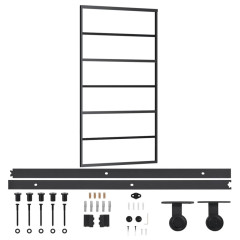 OMAXI Posuvné dveře s kováním ESG sklo a hliník 102 x 205 cm 649114