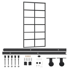 OMAXI Posuvné dveře s kováním ESG sklo a hliník 102 x 205 cm 649169