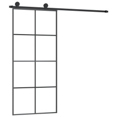 OMAXI Posuvné dveře s kováním 90x205 cm ESG sklo a hliník 648213