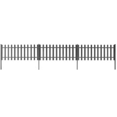 OMAXI Laťkový plot se sloupky 3 ks WPC 600 x 60 cm 568537
