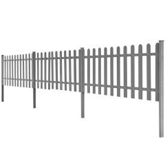 OMAXI Laťkový plot se sloupky 3 ks WPC 600 x 60 cm 568537