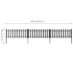 OMAXI Laťkový plot se sloupky 3 ks WPC 600 x 60 cm 568537