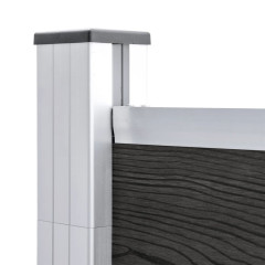 OMAXI Zahradní plot dřevoplast 175 x 186 cm šedý 813639