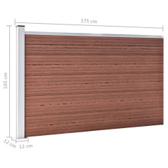 OMAXI Zahradní plot dřevoplast 175 x 105 cm hnědý 813684