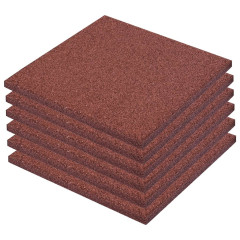 OMAXI Protipádová dlaždice 6 ks červená 50 x 50 x 3 cm pryžová 731924
