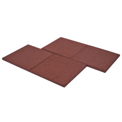 OMAXI Protipádová dlaždice 6 ks červená 50 x 50 x 3 cm pryžová 731924