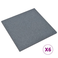 OMAXI Protipádové dlaždice 6 ks pryžové 50 x 50 x 3 cm šedé 768884