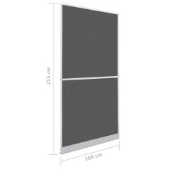 OMAXI Dveřní síť proti hmyzu s panty bílý rám 100 x 215 cm 914525
