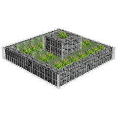 OMAXI Gabionový truhlík pozinkovaná ocel 120 x 120 x 20 cm 919513