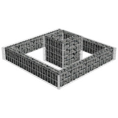 OMAXI Gabionový truhlík pozinkovaná ocel 120 x 120 x 20 cm 919513