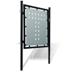 OMAXI Černá jednokřídlá plotová branka 100 x 125 cm 929093