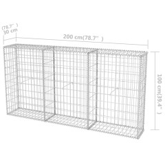 OMAXI Gabionový koš pozinkovaná ocel 200 x 30 x 100 cm 521686