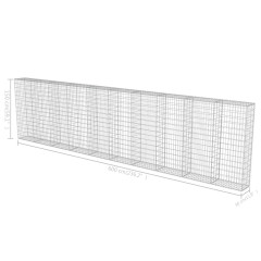 OMAXI Gabionová zeď s víky z pozinkované oceli 600 x 30 x 150 cm 592206