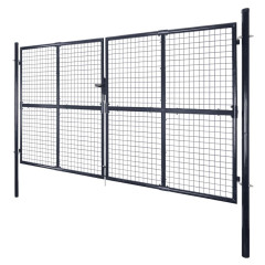 OMAXI Pletivá zahradní branka pozinkovaná ocel 306 x 150 cm šedá 624028