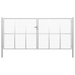 OMAXI Zahradní branka pozinkovaná ocel 415 x 175 cm stříbrná 735823