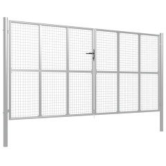 OMAXI Zahradní branka pozinkovaná ocel 415 x 175 cm stříbrná 735823