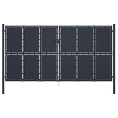 OMAXI Zahradní brána ocel 400 x 200 cm antracitová 738145